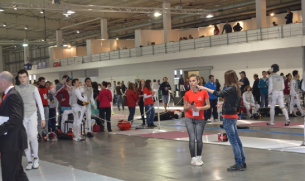 Training of participants during the World Championship for juniors and youth in fencing in Plovdiv, 05-08.04.2014.